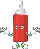 Cartoon character of sauce bottle vector