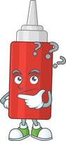 Cartoon character of sauce bottle vector