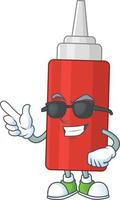 Cartoon character of sauce bottle vector