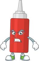 Cartoon character of sauce bottle vector