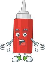 Cartoon character of sauce bottle vector