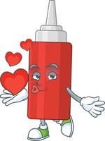 Cartoon character of sauce bottle vector