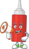 Cartoon character of sauce bottle vector