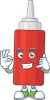 Cartoon character of sauce bottle vector