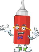 Cartoon character of sauce bottle vector