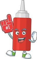 Cartoon character of sauce bottle vector