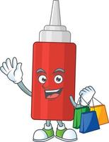 Cartoon character of sauce bottle vector