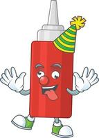 Cartoon character of sauce bottle vector