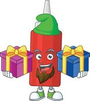 Cartoon character of sauce bottle vector