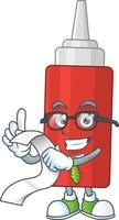 Cartoon character of sauce bottle vector