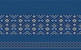 Vector cross stitch oriental background, Knitted ethnic pattern, Embroidery retro geometry style