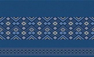 Vector cross stitch oriental background, Knitted ethnic pattern, Embroidery retro geometry style