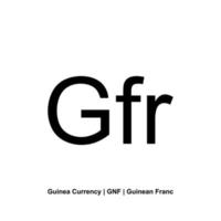 Republic of Guinea Currency symbol, Guinean Franc Icon, GNF Sign. Vector Illustration