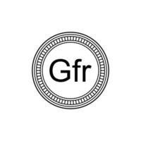 Republic of Guinea Currency symbol, Guinean Franc Icon, GNF Sign. Vector Illustration