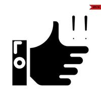 hand with dangerous glyph icon vector