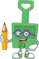 Cartoon character of green sand bucket vector