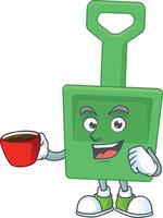 Cartoon character of green sand bucket vector