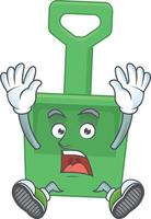 Cartoon character of green sand bucket vector