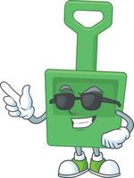 Cartoon character of green sand bucket vector