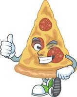 Cartoon character of slice of pizza vector