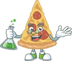 Cartoon character of slice of pizza vector