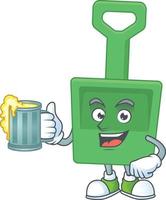 Cartoon character of green sand bucket vector