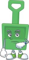 Cartoon character of green sand bucket vector