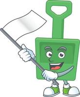 Cartoon character of green sand bucket vector