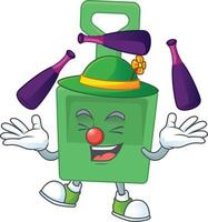 Cartoon character of green sand bucket vector