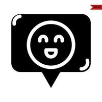 emoticon in space bubble glyph icon vector
