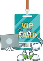 Cartoon character of VIP pass card vector