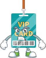 Cartoon character of VIP pass card vector