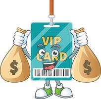 Cartoon character of VIP pass card vector