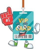 Cartoon character of VIP pass card vector