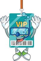 Cartoon character of VIP pass card vector