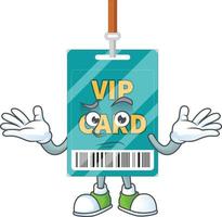 Cartoon character of VIP pass card vector