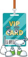 Cartoon character of VIP pass card vector