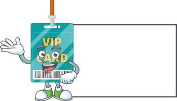 dibujos animados personaje de VIP pasar tarjeta vector