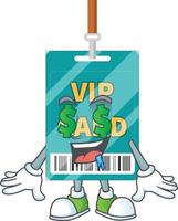 Cartoon character of VIP pass card vector