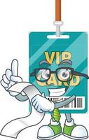 Cartoon character of VIP pass card vector