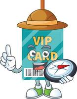 Cartoon character of VIP pass card vector