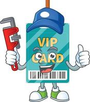 Cartoon character of VIP pass card vector