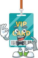 Cartoon character of VIP pass card vector