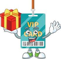 Cartoon character of VIP pass card vector