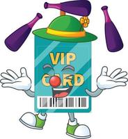 Cartoon character of VIP pass card vector