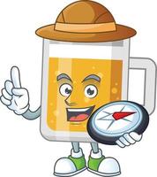 Cartoon character of glass of beer vector