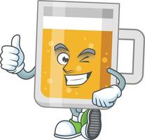 Cartoon character of glass of beer vector