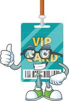 Cartoon character of VIP pass card vector