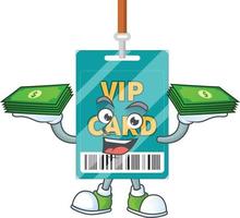 Cartoon character of VIP pass card vector