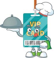 Cartoon character of VIP pass card vector